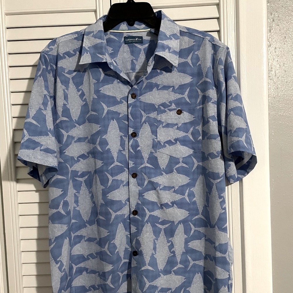 Button up short sleeve shirt- Caribbean Joe